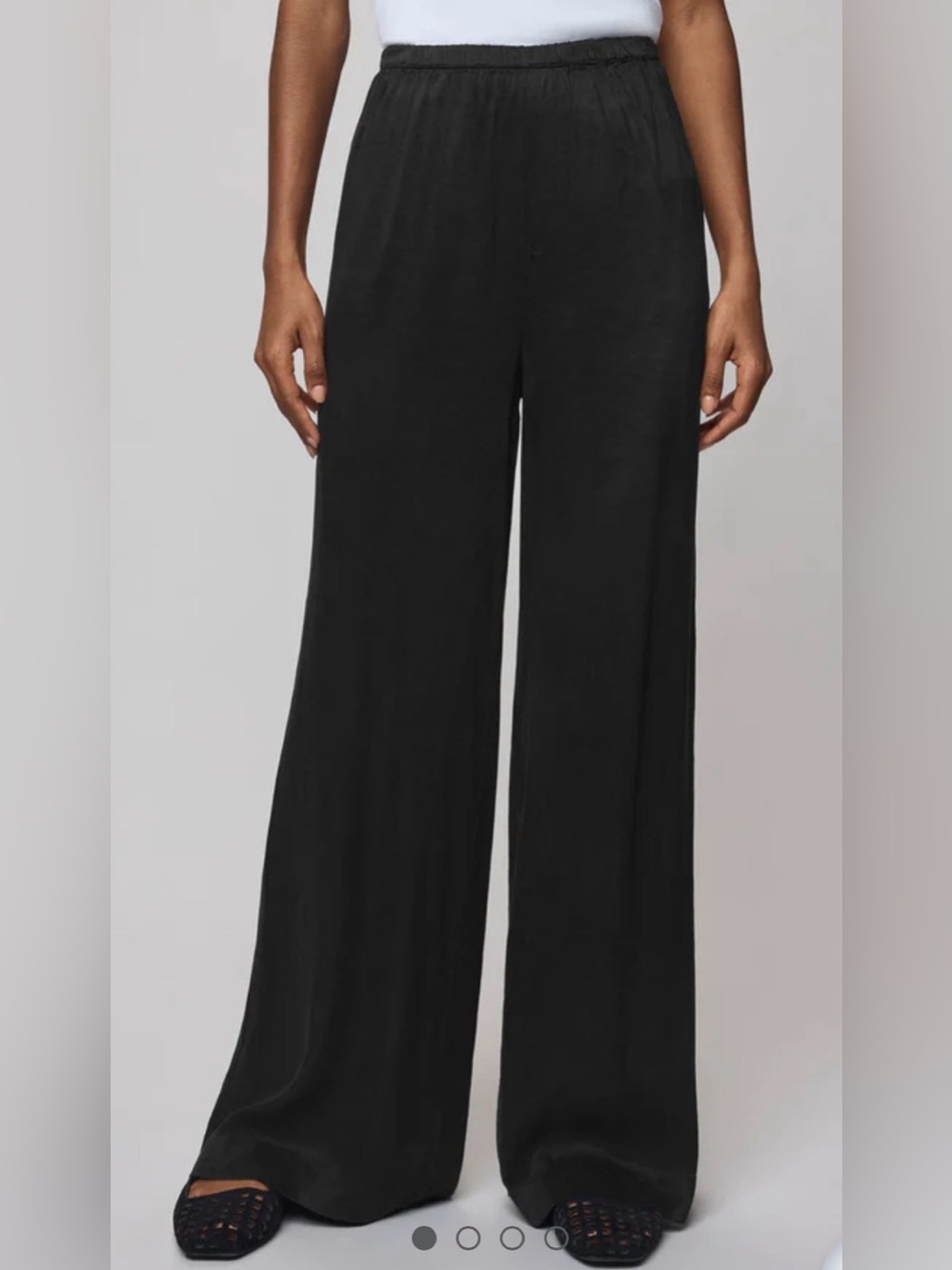 Splendid Satin Pant, a flowy, wide-leg style Black Wide-Leg Lounge Pants